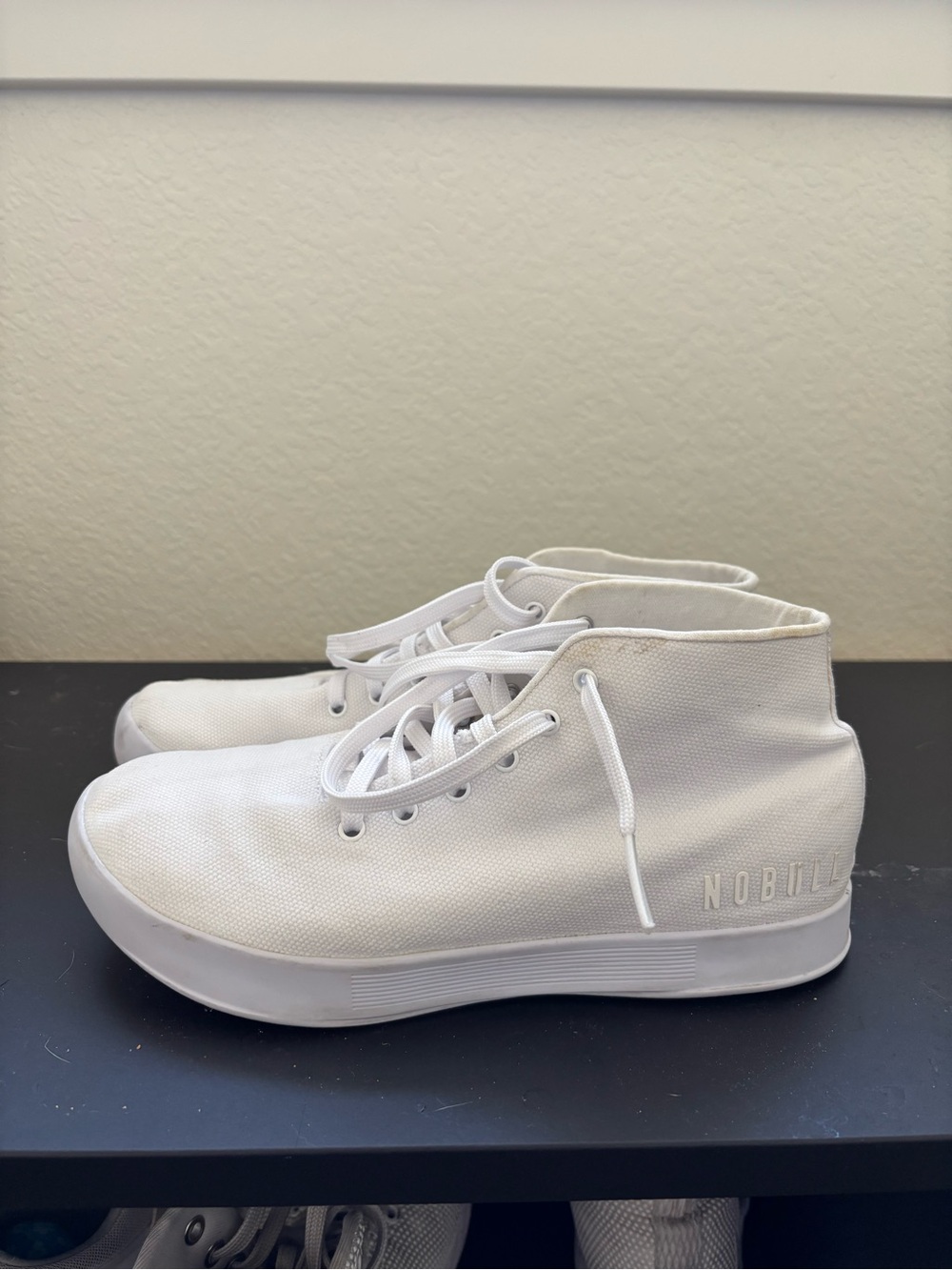NOBULL White High-Top Canvas Sneakers